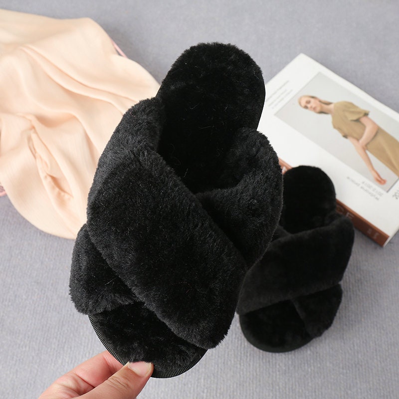Fluffy Slippers Cushion Slides Cute Womens Comfortable Smile UGG