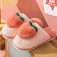 Peach Heart Slippers Fluffy Cushion Slides Cute Womens Comfortable Smile