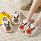 Christmas Slippers Reindeer Slippers Fluffy Slides Cute Womens Comfortable Smile Merry Christmas Holiday Cozy