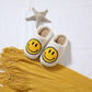 Smiley Face Slippers Fluffy Cushion Slides Cute Kids Comfortable Smile