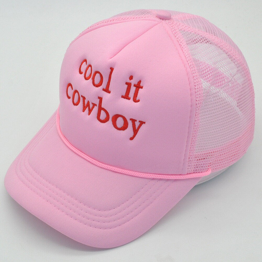 Cool It Cowboy Trucker Hat | Cowboy Hat | Nashville Hat | Bachelorette Party Hat | Cowgirl Hat | Pink Cowboy Hat | Nashville Bachelorette